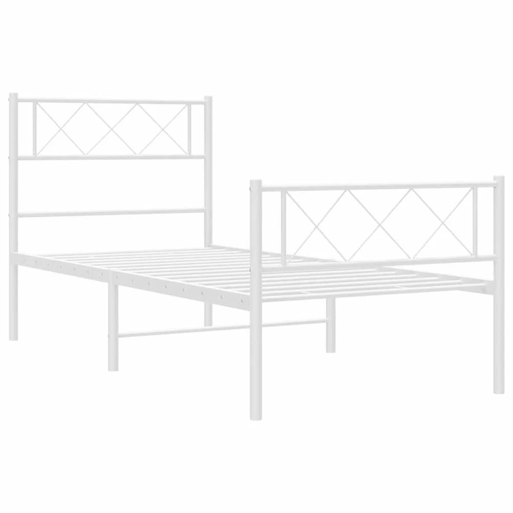 Lova Lovos rėmas su galvūgaliu/kojūgaliu, baltas, 107x203cm, metalas