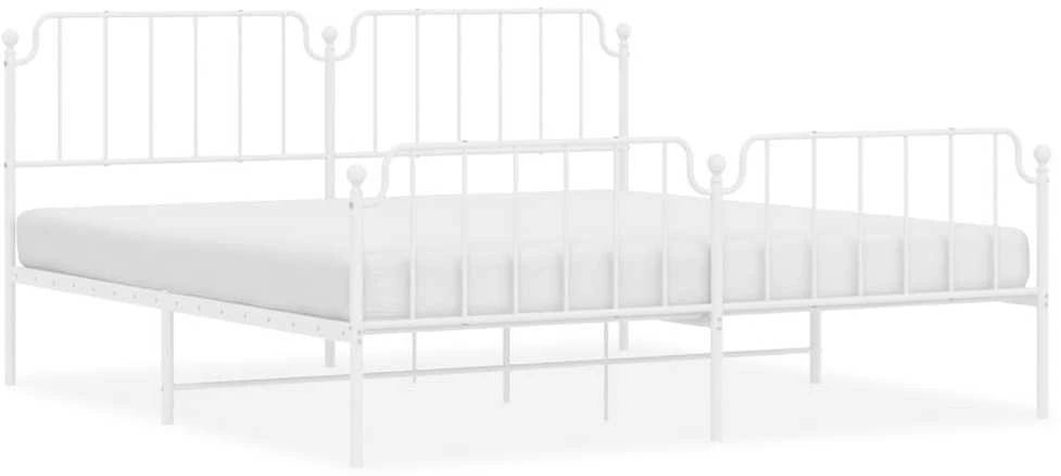 Lova Lovos rėmas su galvūgaliu/kojūgaliu, baltas, 193x203cm, metalas