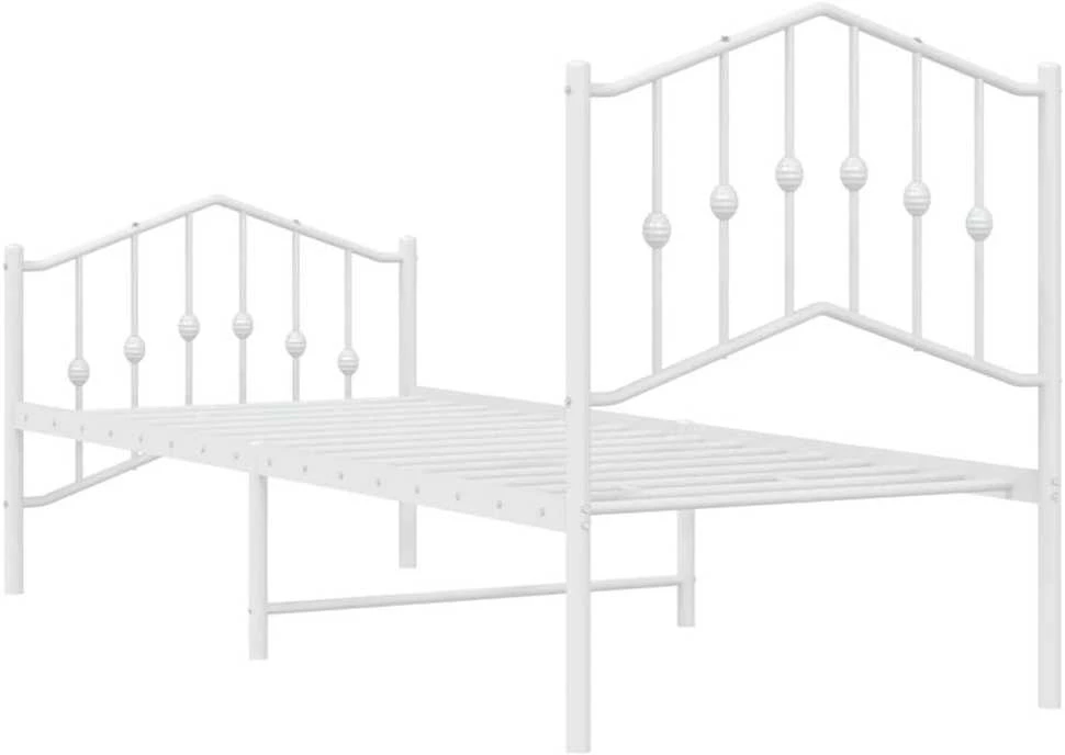 Lovos rėmas su galvūgaliu/kojūgaliu, baltas, 75x190cm, metalas