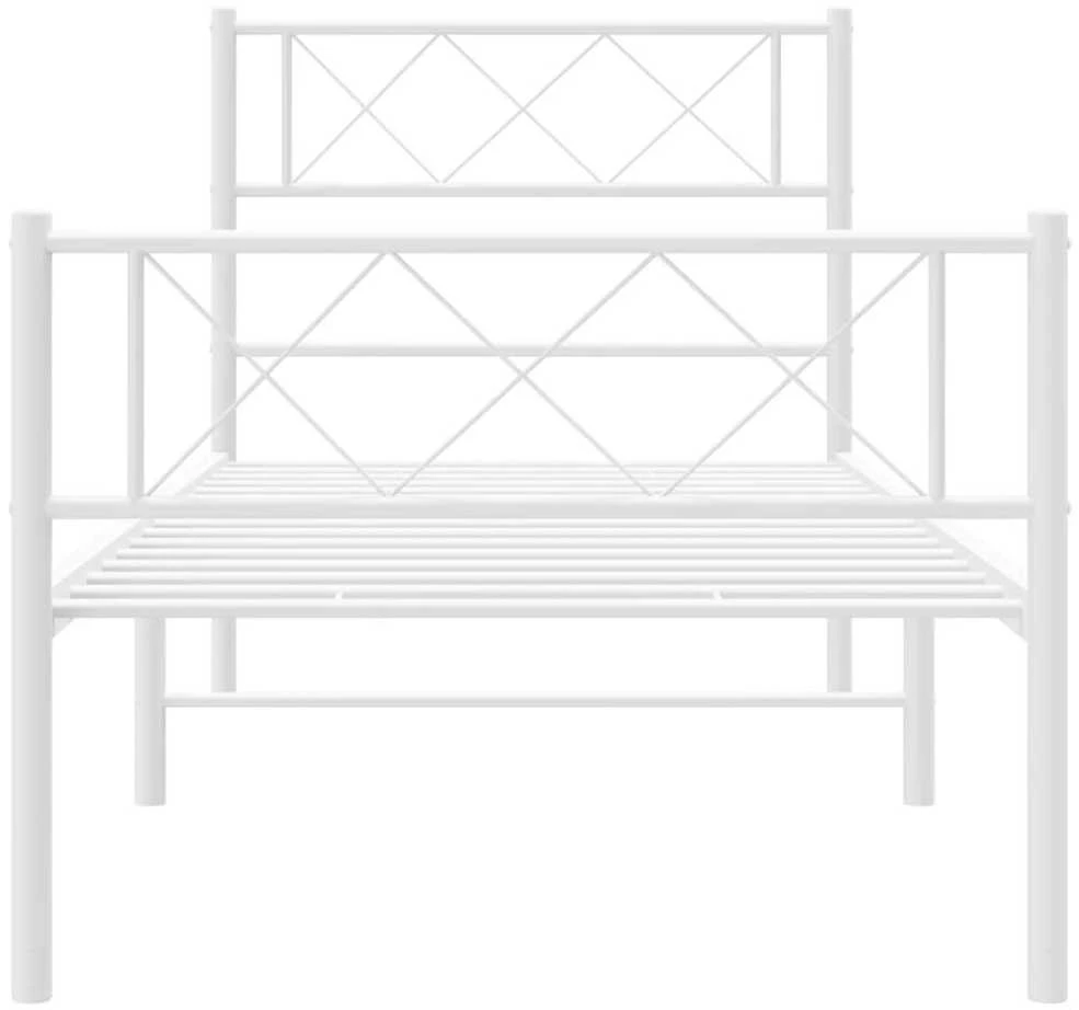 Lovos rėmas su galvūgaliu/kojūgaliu, baltas, 100x200cm, metalas