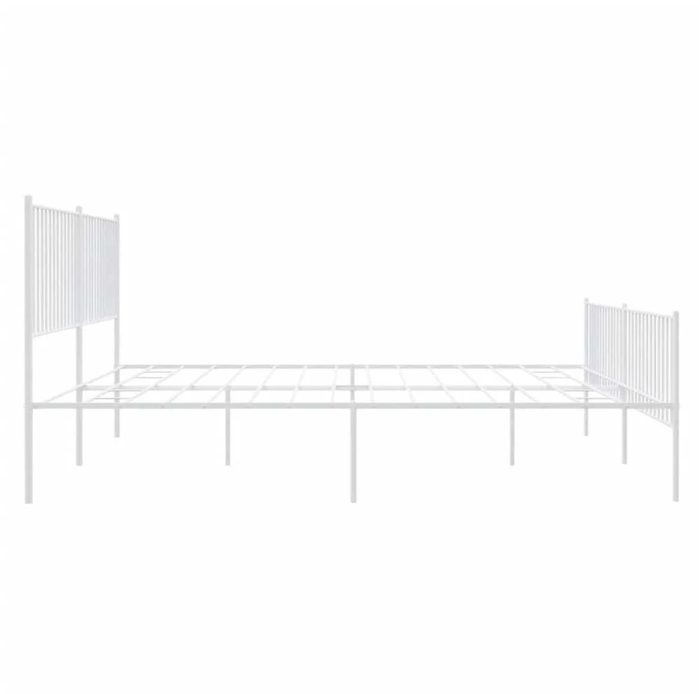 Lovos rėmas su galvūgaliu/kojūgaliu, baltas, 200x200cm, metalas