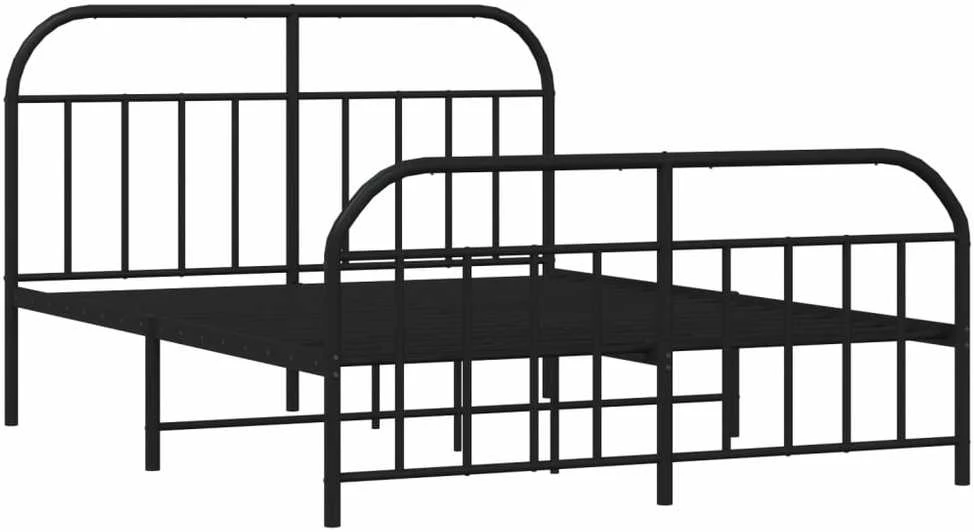 Lovos rėmas su galvūgaliu/kojūgaliu, juodas, 140x190cm, metalas