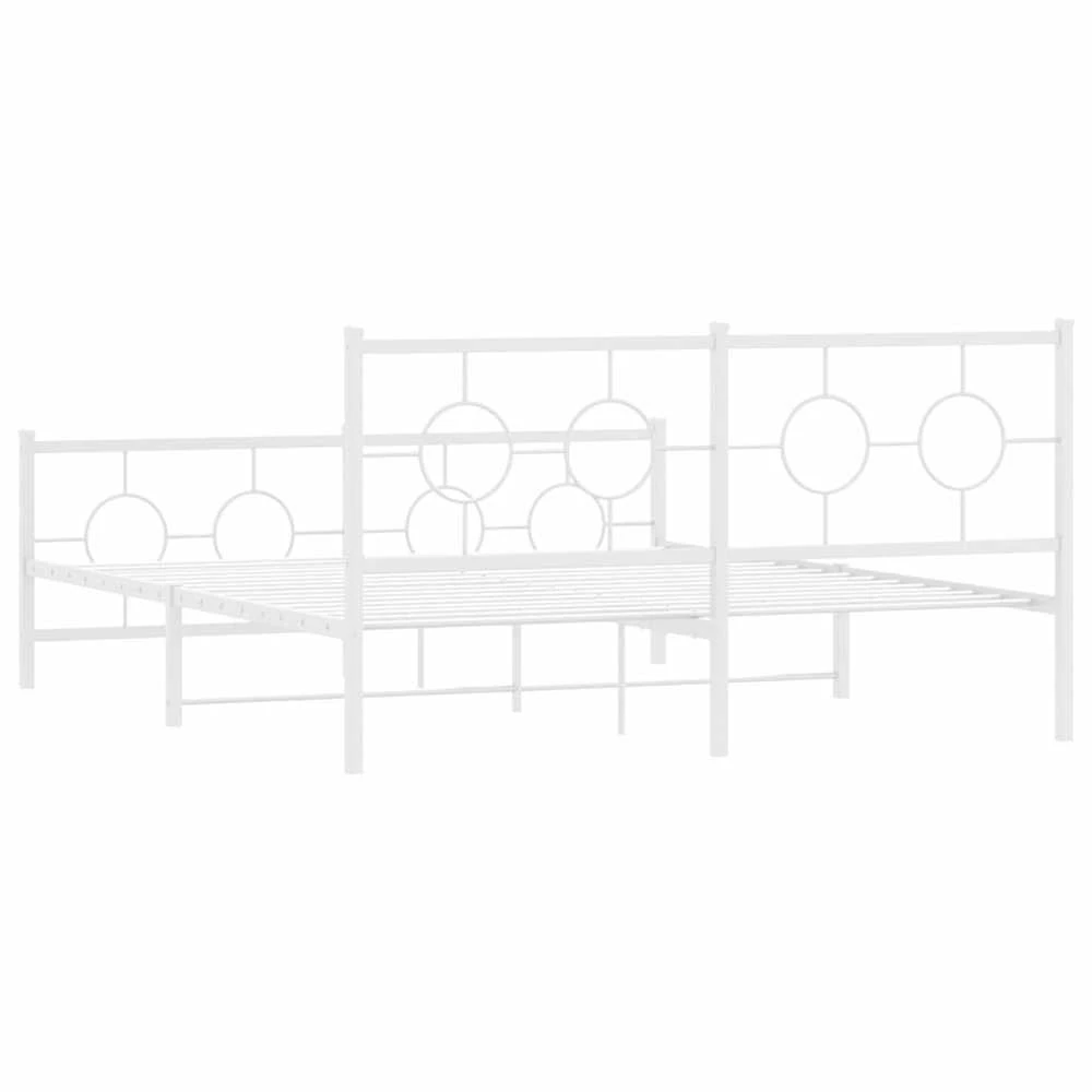 Lovos rėmas su galvūgaliu/kojūgaliu, baltas, 150x200cm, metalas