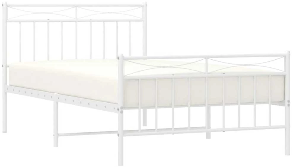 Lova Lovos rėmas su galvūgaliu/kojūgaliu, baltas, 107x203cm, metalas