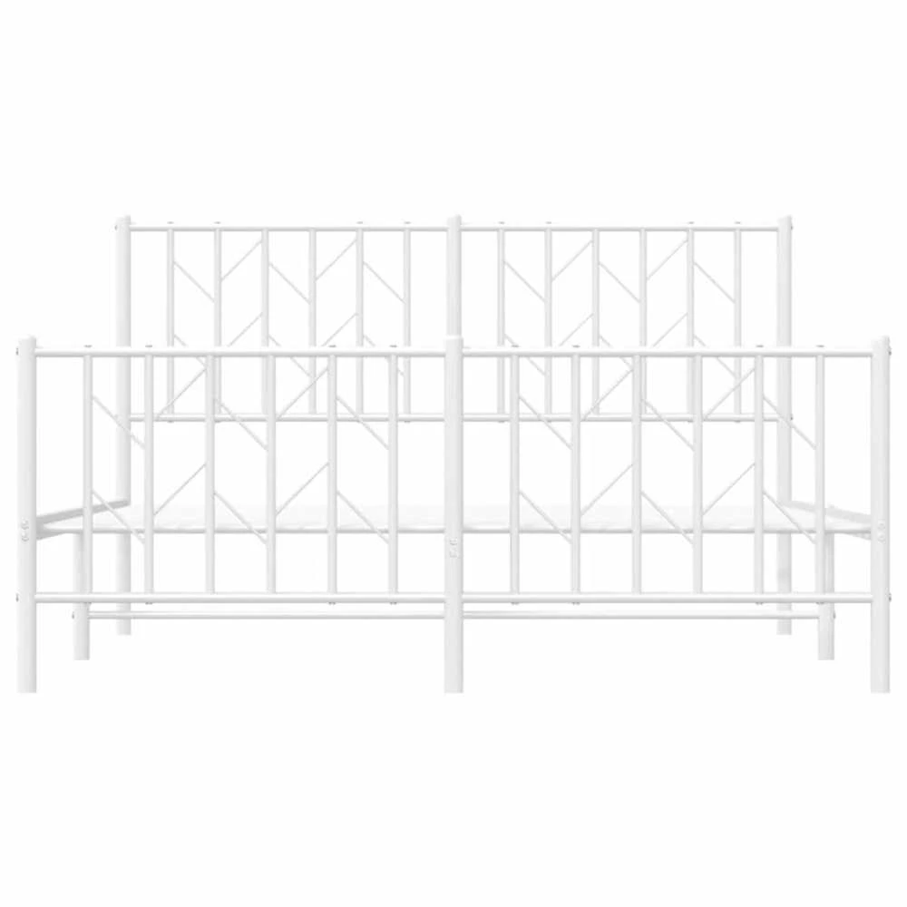 Lovos rėmas su galvūgaliu/kojūgaliu, baltas, 140x190cm, metalas