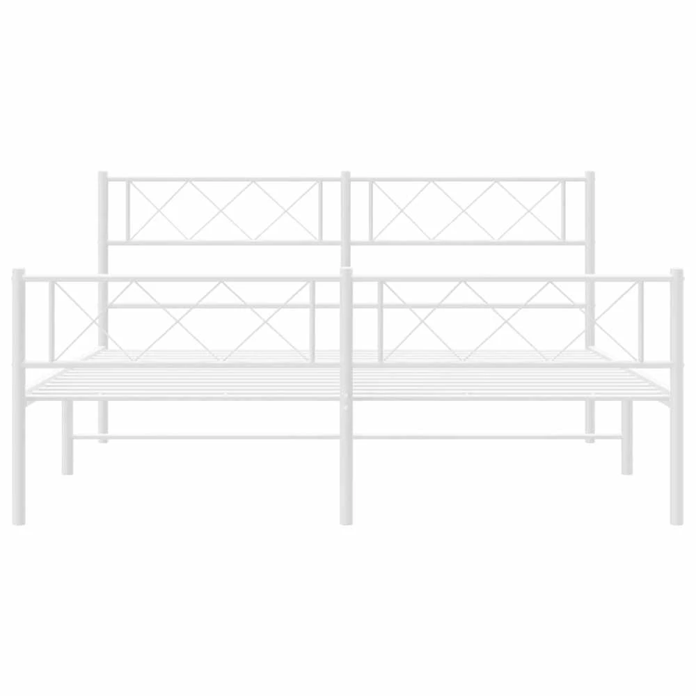 Lovos rėmas su galvūgaliu/kojūgaliu, baltas, 150x200cm, metalas