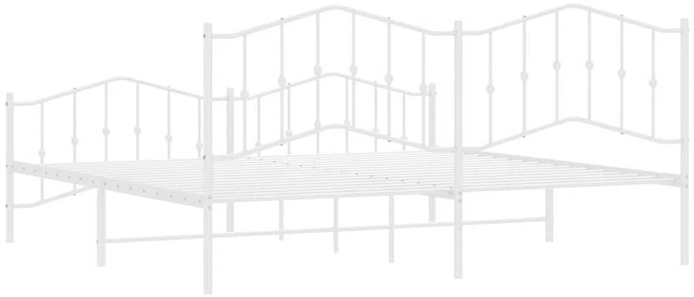 Lovos rėmas su galvūgaliu/kojūgaliu, baltas, 200x200cm, metalas