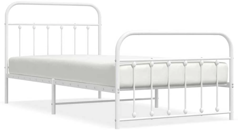 Lova Lovos rėmas su galvūgaliu/kojūgaliu, baltas, 107x203cm, metalas