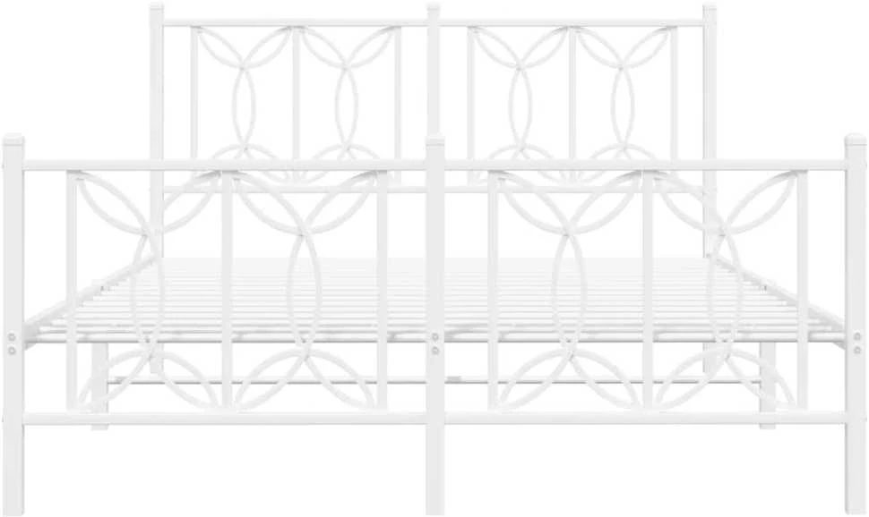 Lova Lovos rėmas su galvūgaliu/kojūgaliu, baltas, 135x190cm, metalas