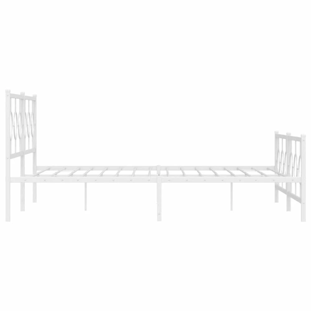 Lovos rėmas su galvūgaliu/kojūgaliu, baltas, 200x200cm, metalas