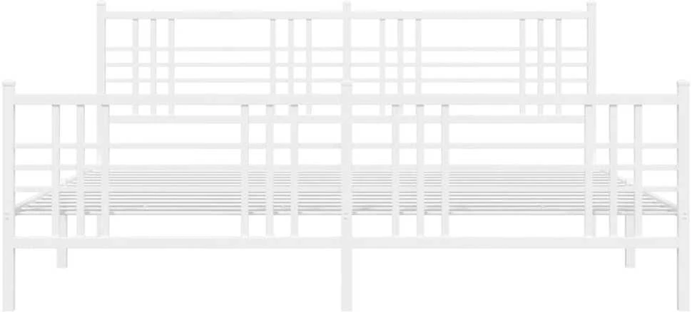 Lovos rėmas su galvūgaliu/kojūgaliu, baltas, 200x200cm, metalas