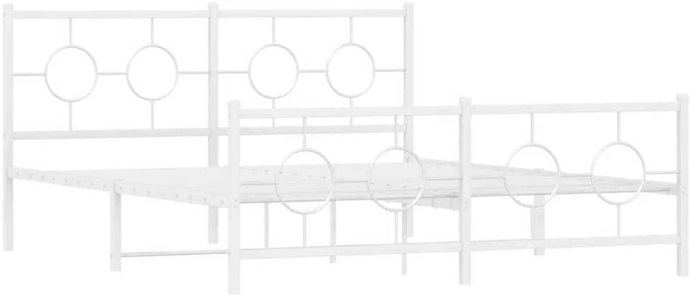 Lovos rėmas su galvūgaliu/kojūgaliu, baltas, 150x200cm, metalas