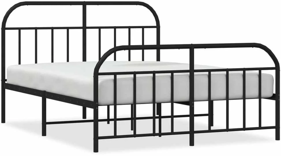 Lovos rėmas su galvūgaliu/kojūgaliu, juodas, 140x190cm, metalas