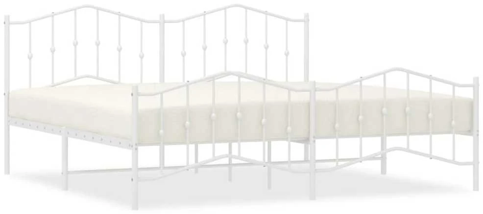 Lovos rėmas su galvūgaliu/kojūgaliu, baltas, 200x200cm, metalas