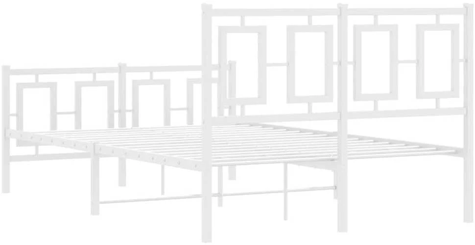 Lovos rėmas su galvūgaliu/kojūgaliu, baltas, 120x190cm, metalas