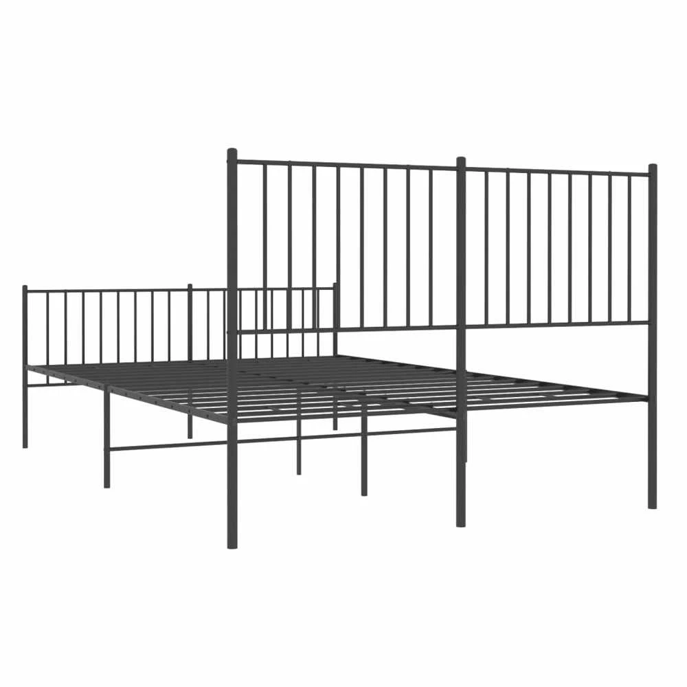 Lovos rėmas su galvūgaliu/kojūgaliu, juodas, 140x190cm, metalas
