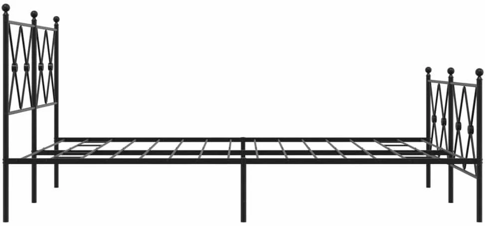 Lovos rėmas su galvūgaliu/kojūgaliu, juodas, 140x190cm, metalas