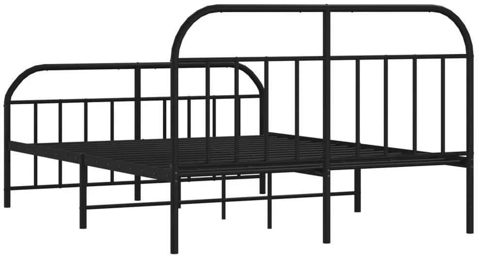 Lovos rėmas su galvūgaliu/kojūgaliu, juodas, 140x190cm, metalas