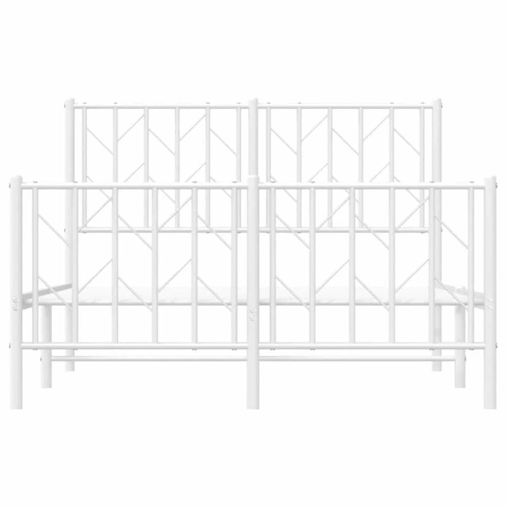 Lovos rėmas su galvūgaliu/kojūgaliu, baltas, 120x200cm, metalas
