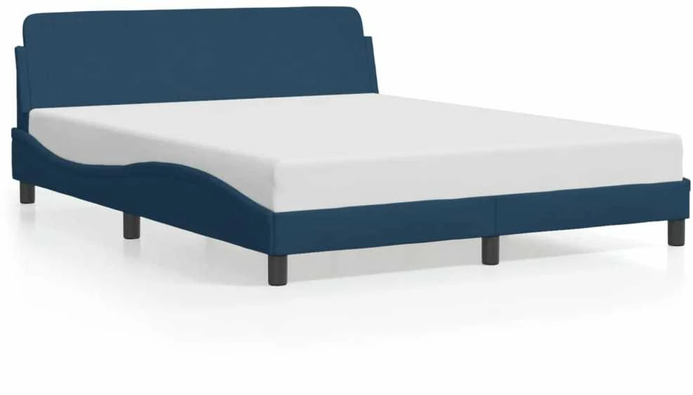 Lovos rėmas su galvūgaliu be čiužinio mėlynas 160x200cm audinys
