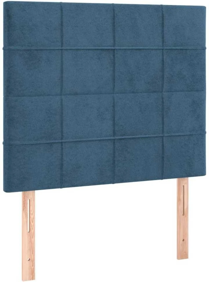 Lovos rėmas be čiužinio, tamsiai mėlynas, 80x200 cm, aksomas
