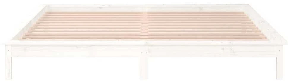 Lovos rėmas su LED, baltas, 150x200cm, mediena, didelis