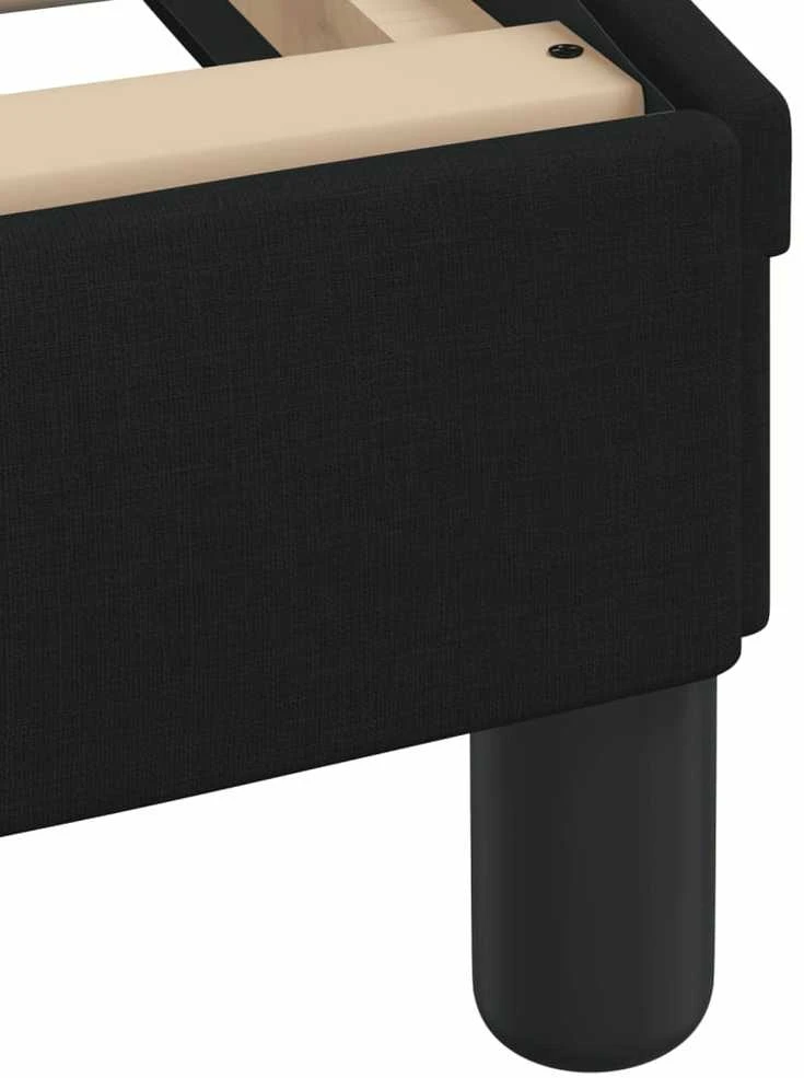 Lovos rėmas su LED, juodos spalvos, 140x200cm, audinys