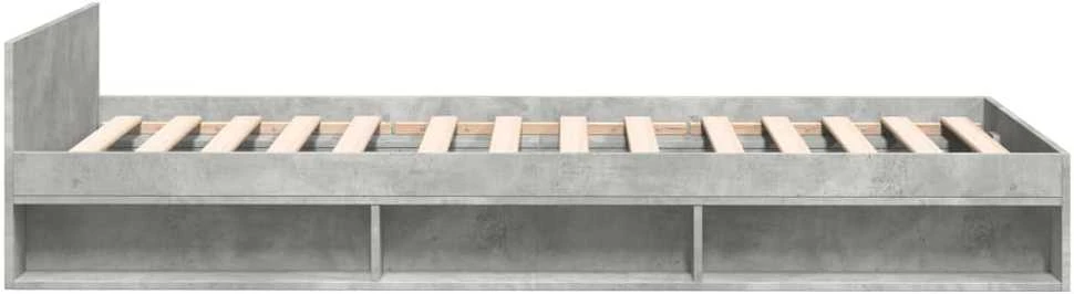 Lovos rėmas su stalčiumi, betono, 100x200cm, apdirbta mediena