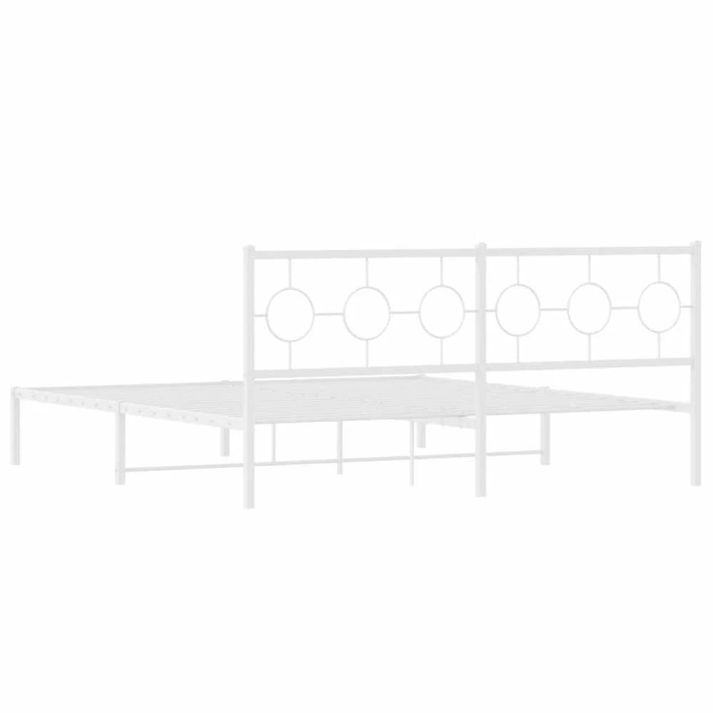 Lova Metalinis lovos rėmas su galvūgaliu, baltos spalvos, 183x213cm