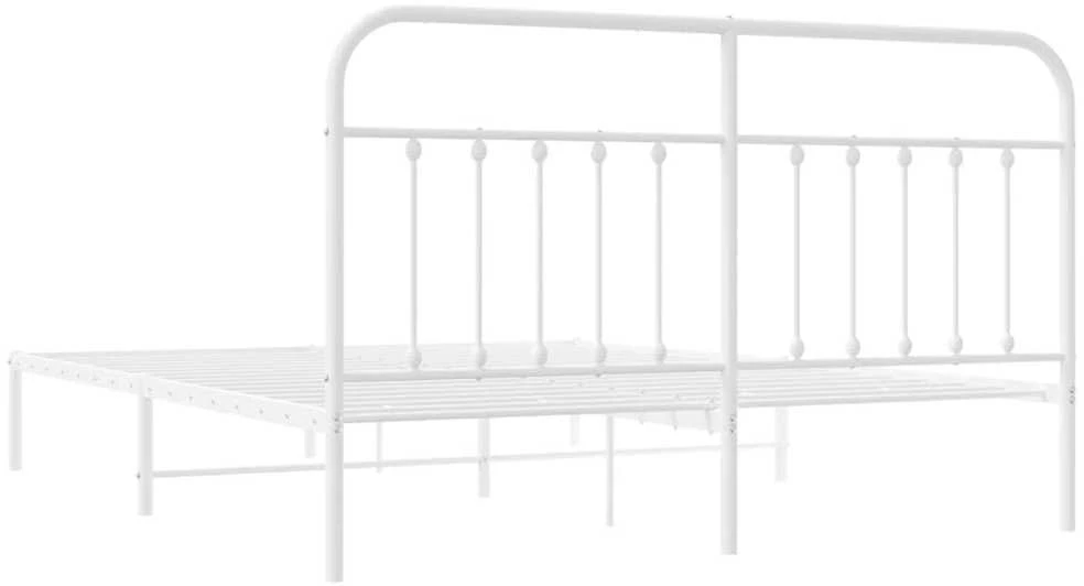 Lova Metalinis lovos rėmas su galvūgaliu, baltos spalvos, 183x213cm