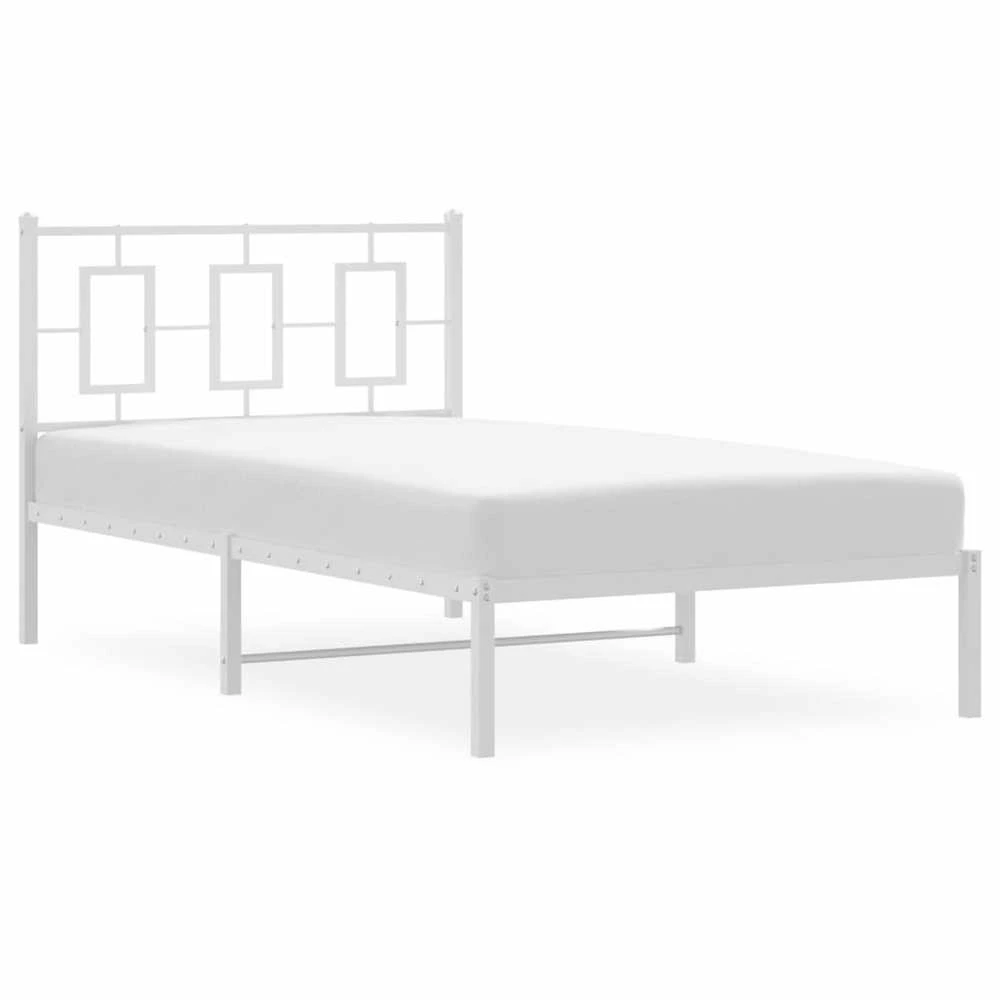 Lova Metalinis lovos rėmas su galvūgaliu, baltos spalvos, 100x190cm