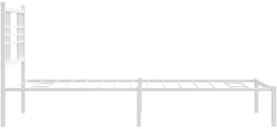 Metalinis lovos rėmas su galvūgaliu, baltos spalvos, 100x200cm