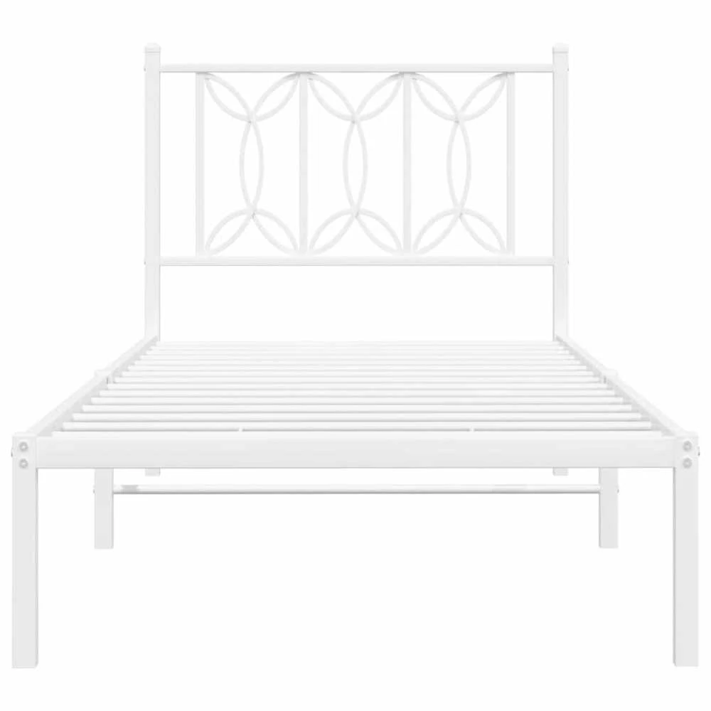 Lovos rėmas be čiužinio, baltas, 75x190cm, metalas