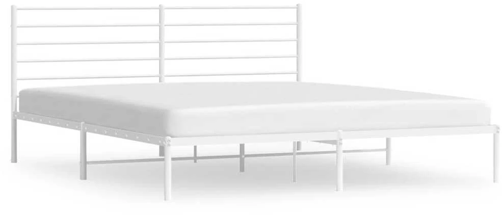 Lova Metalinis lovos rėmas su galvūgaliu, baltos spalvos, 183x213cm