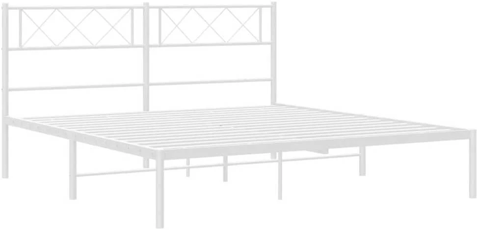Lova Metalinis lovos rėmas su galvūgaliu, baltos spalvos, 135x190cm
