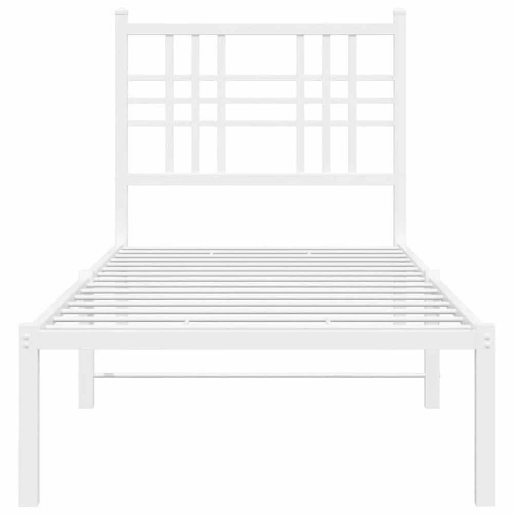 Lovos rėmas be čiužinio, baltas, 75x190cm, metalas