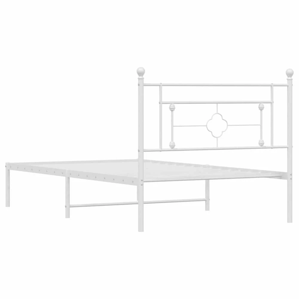 Lova Metalinis lovos rėmas su galvūgaliu, baltos spalvos, 107x203cm