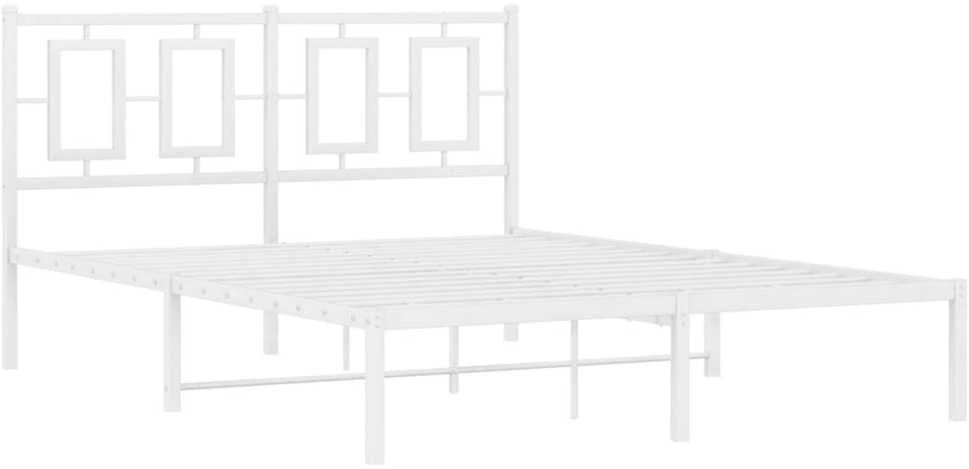 Lova Metalinis lovos rėmas su galvūgaliu, baltos spalvos, 135x190cm