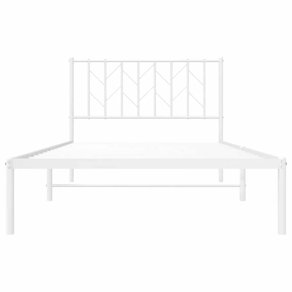 Lova Metalinis lovos rėmas su galvūgaliu, baltos spalvos, 107x203cm
