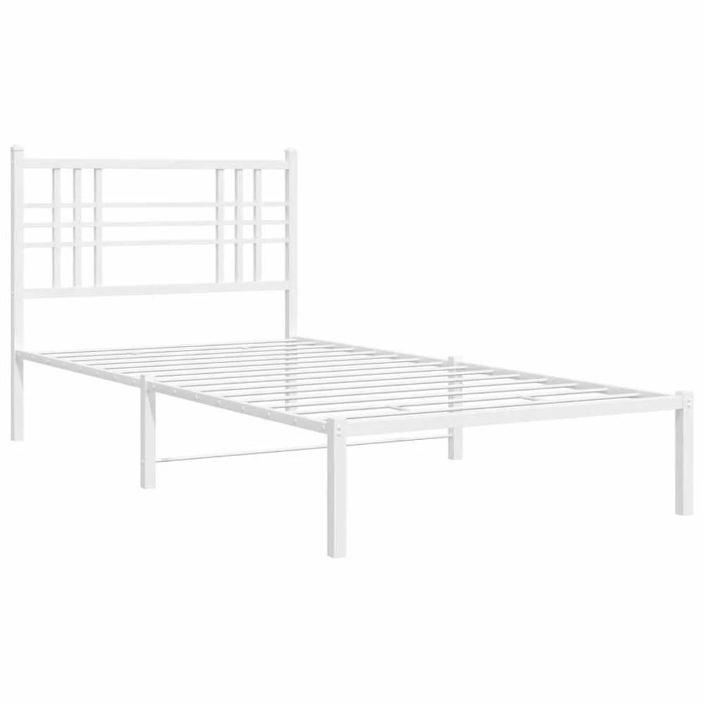 Lova Metalinis lovos rėmas su galvūgaliu, baltos spalvos, 100x190cm