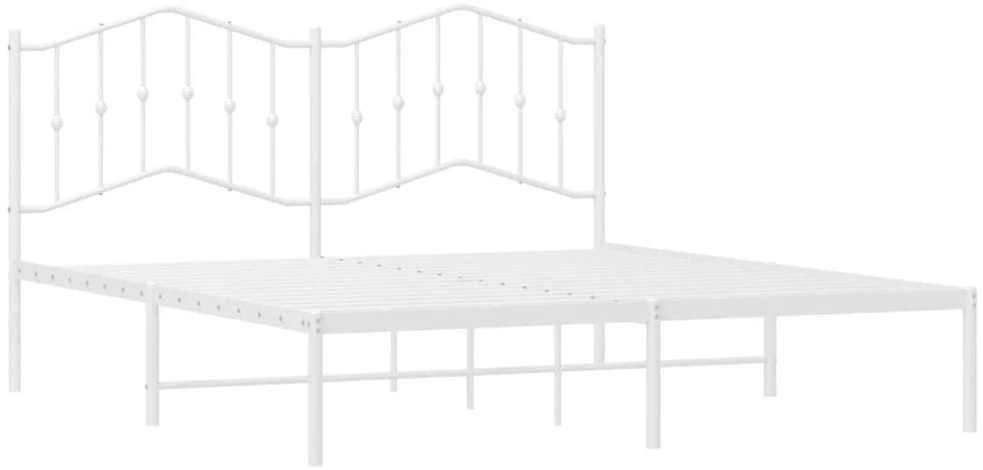 Lova Metalinis lovos rėmas su galvūgaliu, baltos spalvos, 183x213cm