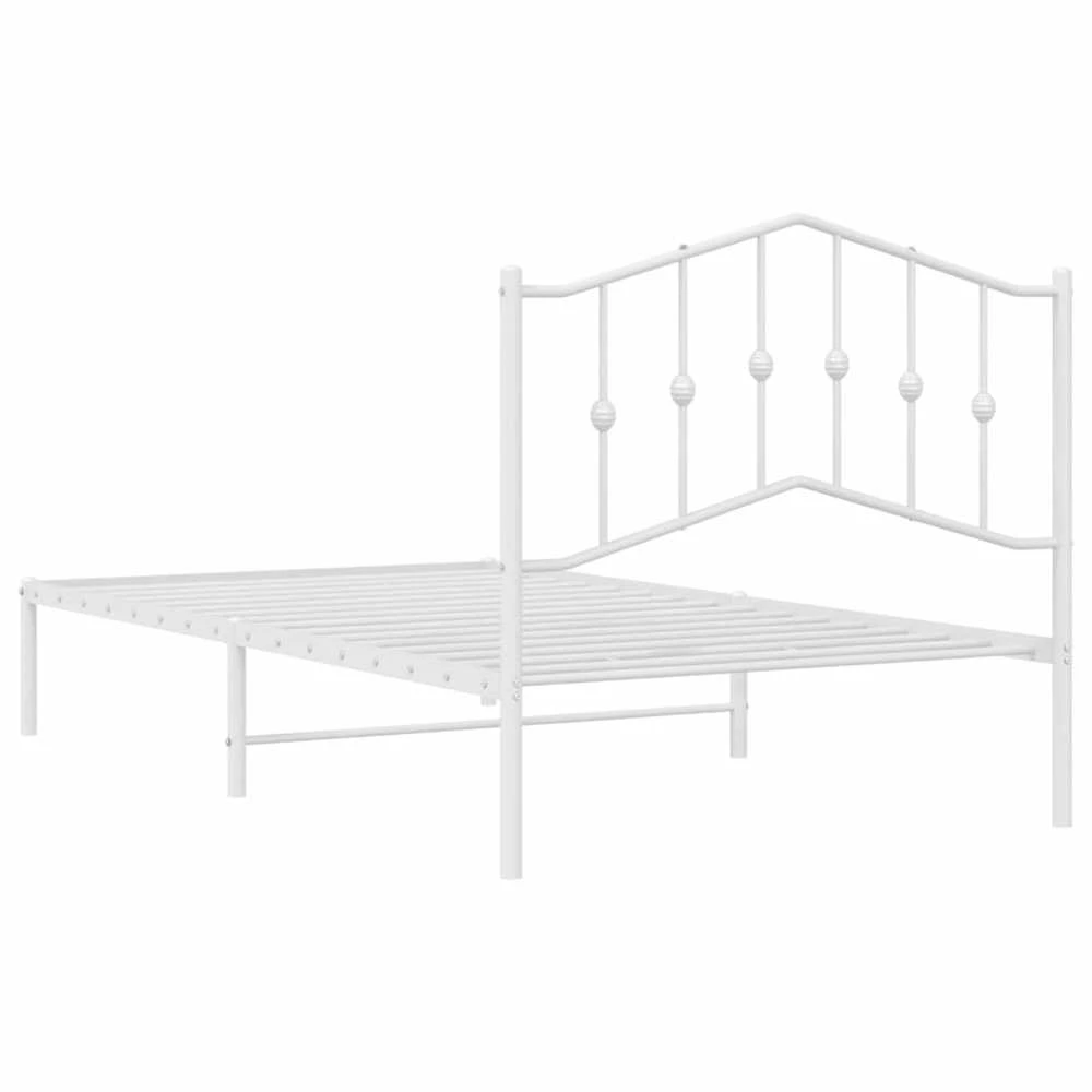 Lova Metalinis lovos rėmas su galvūgaliu, baltos spalvos, 100x190cm
