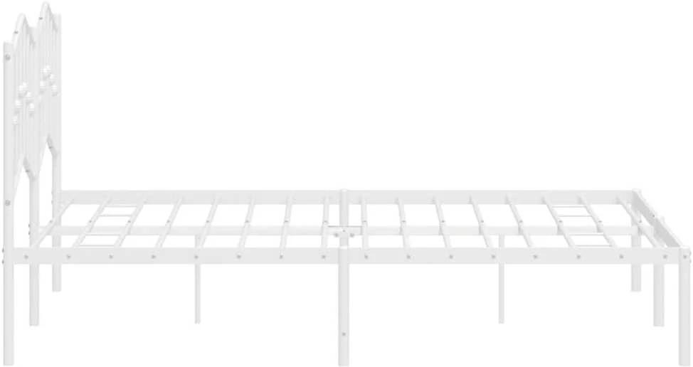 Lova Metalinis lovos rėmas su galvūgaliu, baltos spalvos, 135x190cm