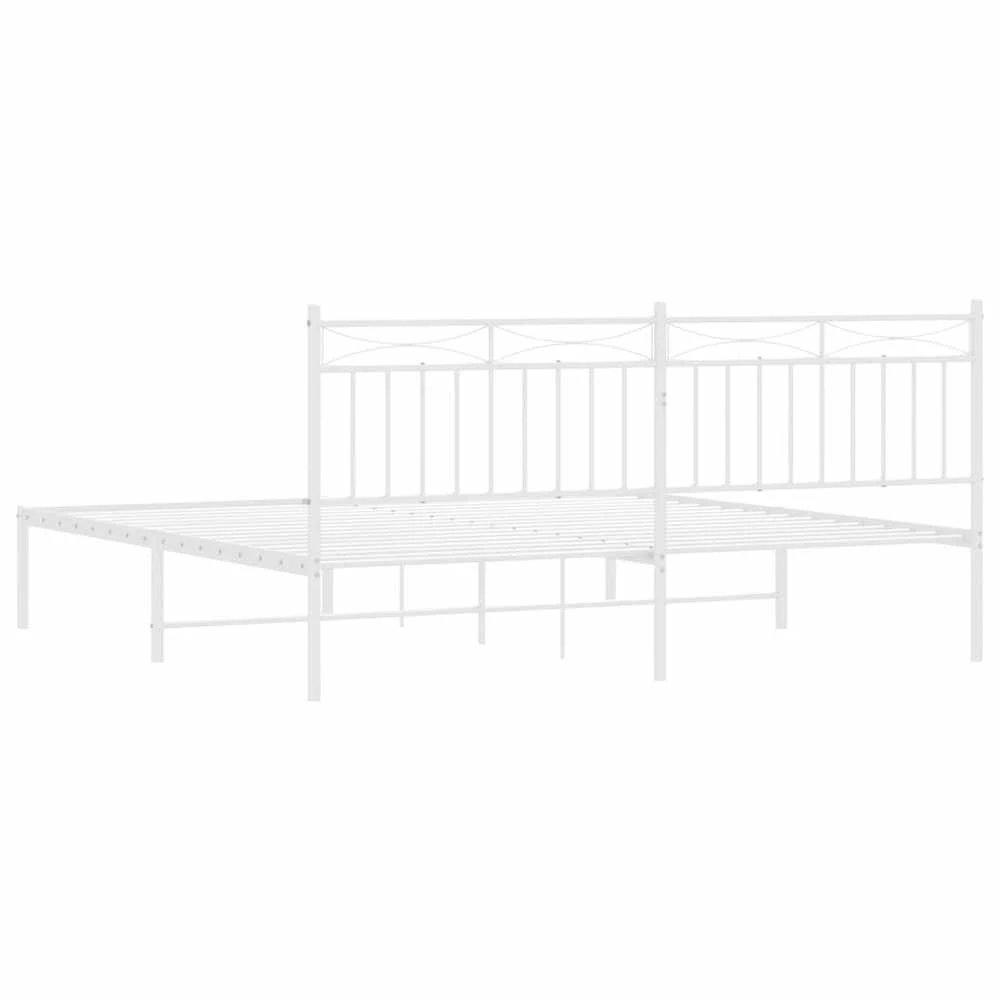 Lova Metalinis lovos rėmas su galvūgaliu, baltos spalvos, 183x213cm