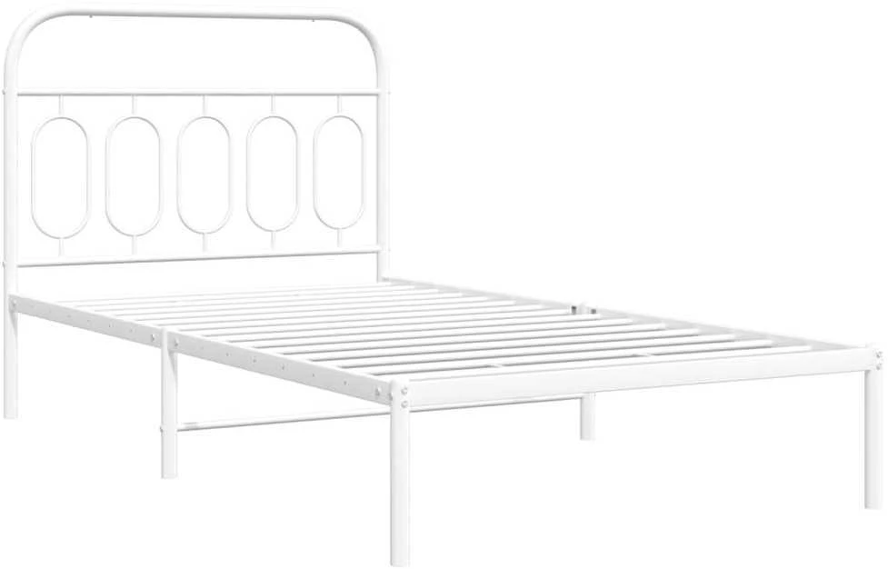Lova Metalinis lovos rėmas su galvūgaliu, baltos spalvos, 107x203cm
