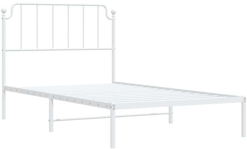 Lova Metalinis lovos rėmas su galvūgaliu, baltos spalvos, 107x203cm