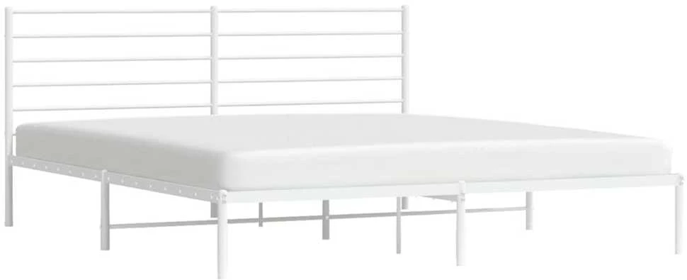 Lova Metalinis lovos rėmas su galvūgaliu, baltos spalvos, 183x213cm
