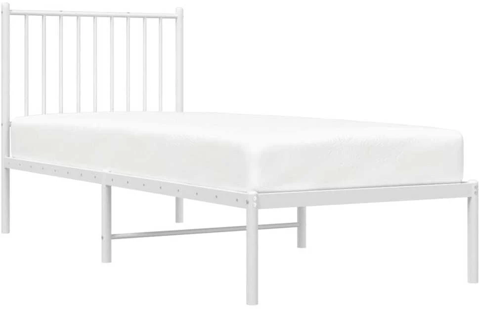 Lovos rėmas be čiužinio, baltas, 75x190cm, metalas