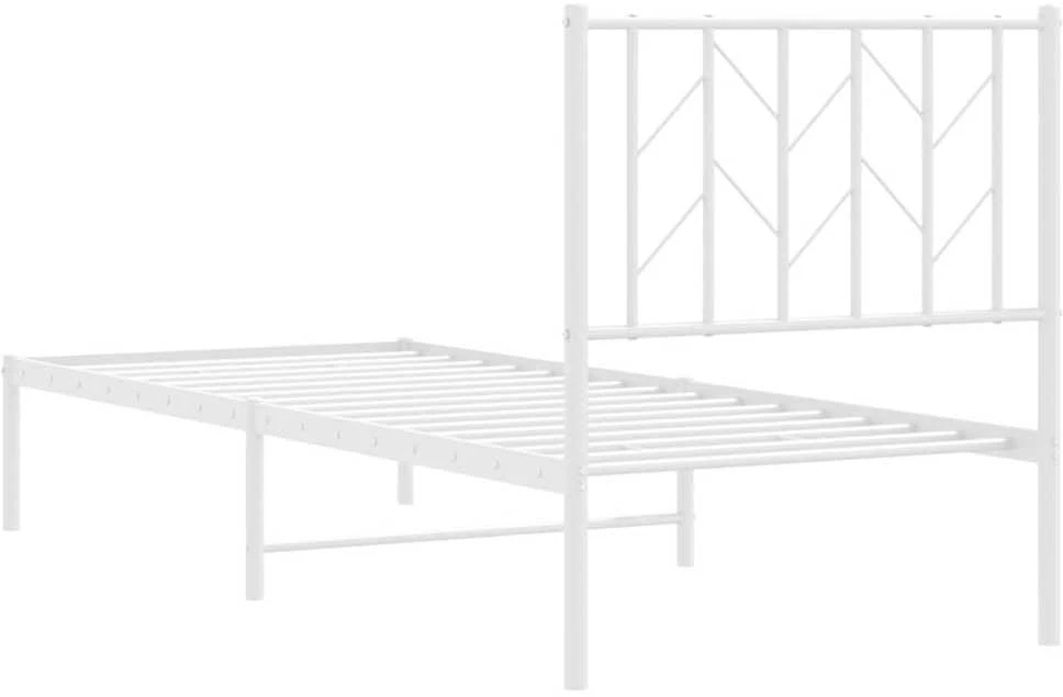 Lovos rėmas be čiužinio, baltas, 75x190cm, metalas