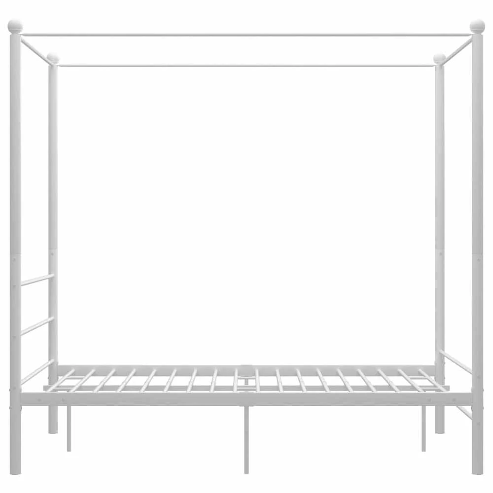 Lova su baldakimu, baltos spalvos, 120x200cm, metalas